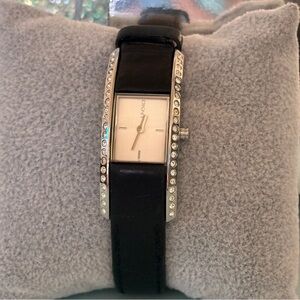 DKNY Black and Silver Tone Crystal detail with Buckle Closure Women's Watch